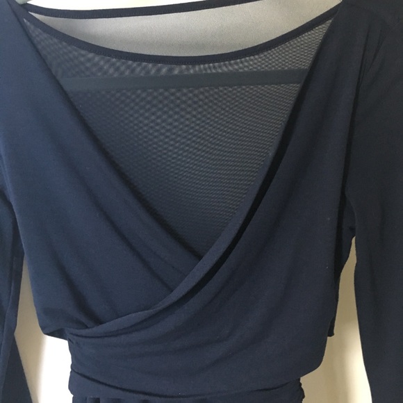 WHBM navy blue, med blouse. Worn once. Very sexy! - Picture 2 of 3
